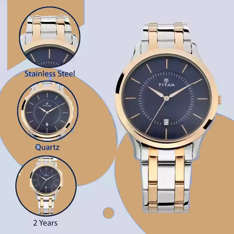 Titan Quartz Analog Karishma Blue Dial Men's Watch- 1825KM01